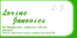 lorinc janovics business card